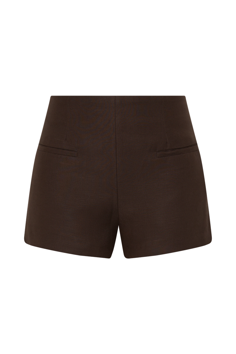 FLORINE MINI SHORTS CHOCOLATE - FAITHFULL THE BRAND