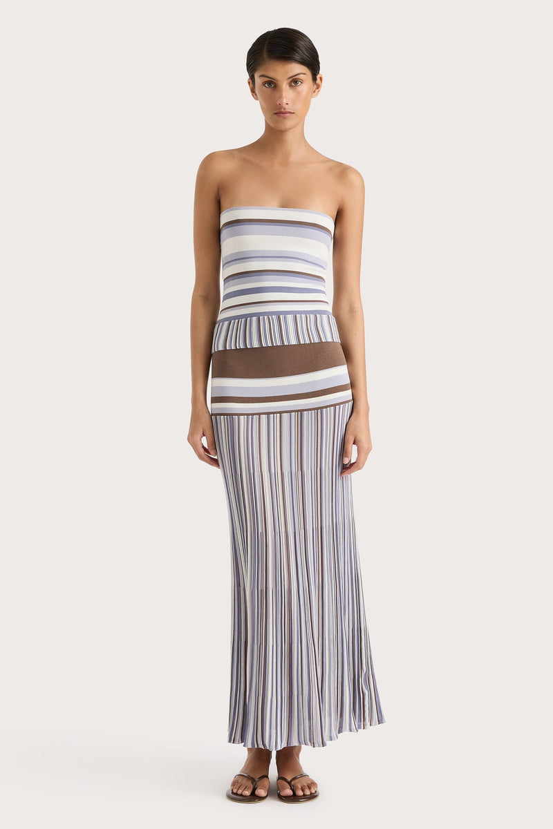 CITARA STRAPLESS TOP PALE BLUE STRIPE - FAITHFULL THE BRAND