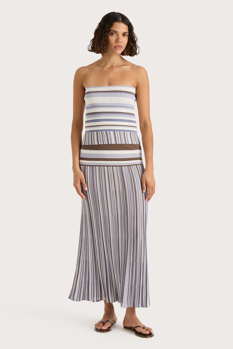 CITARA STRAPLESS TOP PALE BLUE STRIPE - FAITHFULL THE BRAND