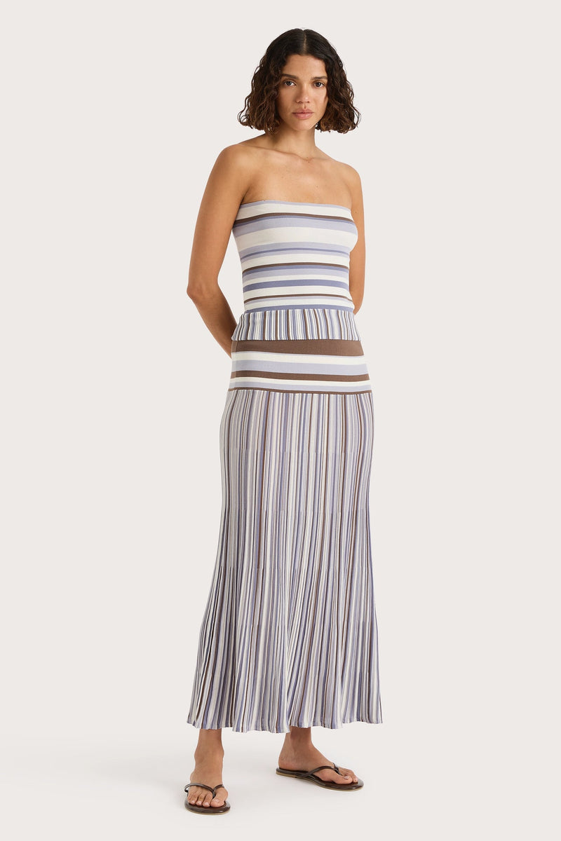 CITARA STRAPLESS TOP PALE BLUE STRIPE - FAITHFULL THE BRAND