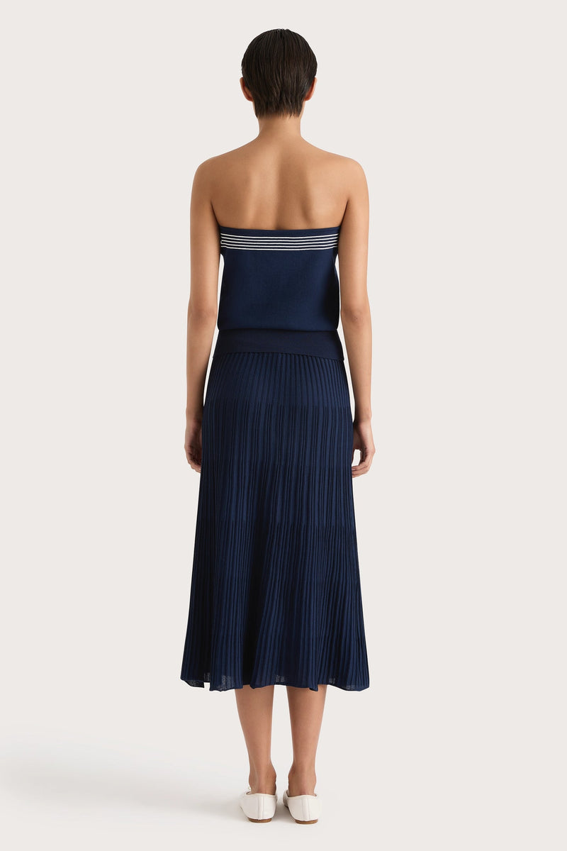 ARLETTE STRAPLESS TOP NAVY/WHITE - FAITHFULL THE BRAND