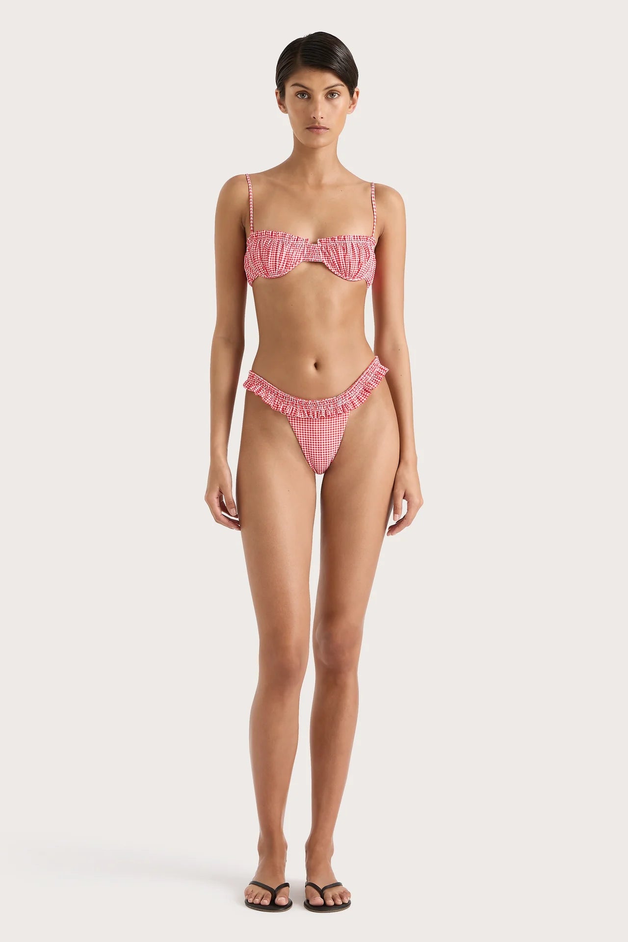 ESTEREL BIKINI TOP GINGHAM RED
