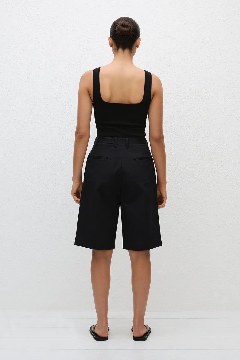 LONG CHINO SHORT BLACK - MATTEAU