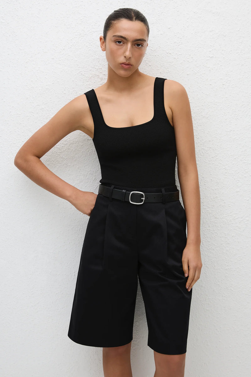 LONG CHINO SHORT BLACK - MATTEAU