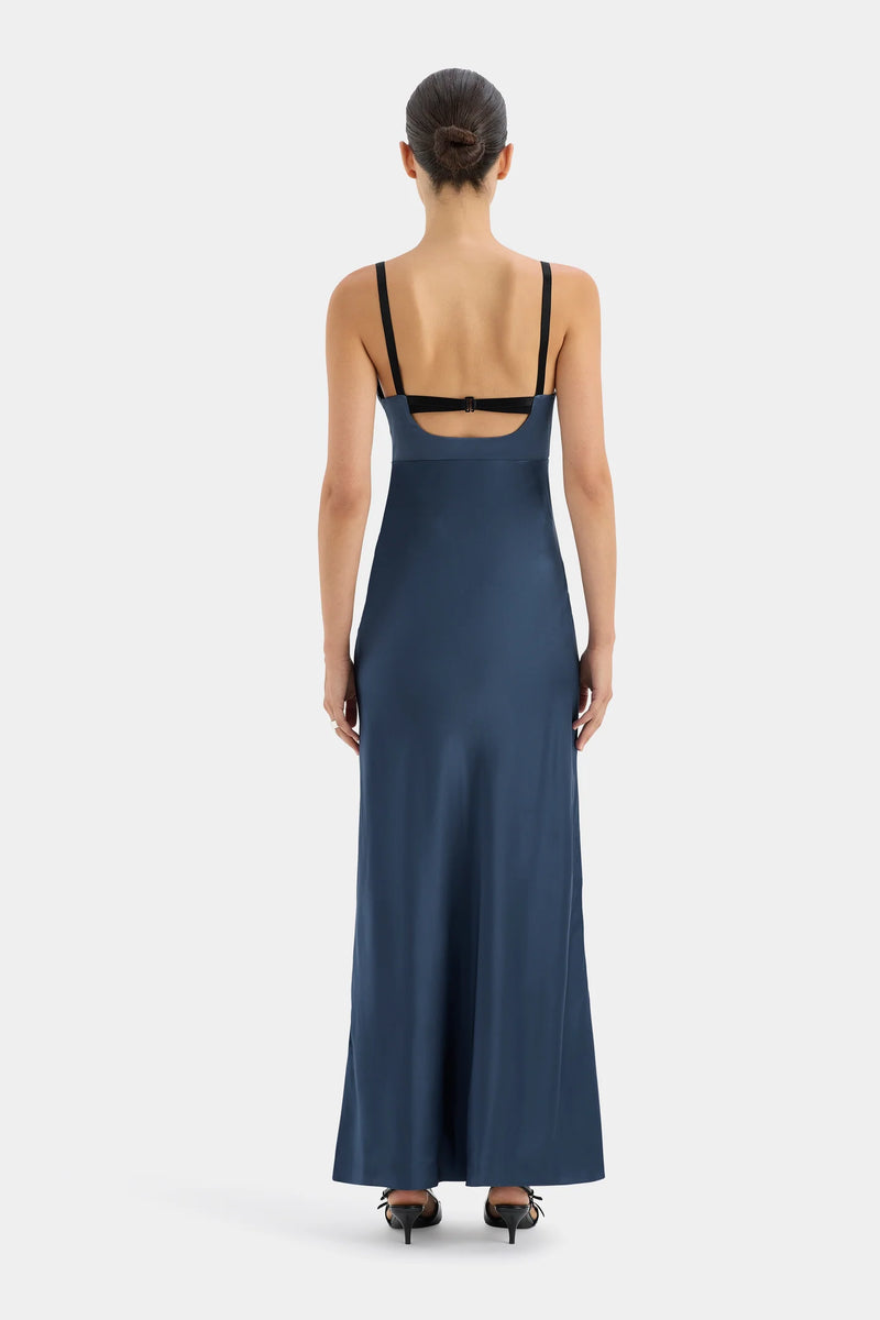 DEPECHE BALCONETTE GOWN DARK BLUE - SIR