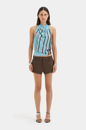 RIOJA HALTER SCARF TOP PACHA MINERAL STRIPE