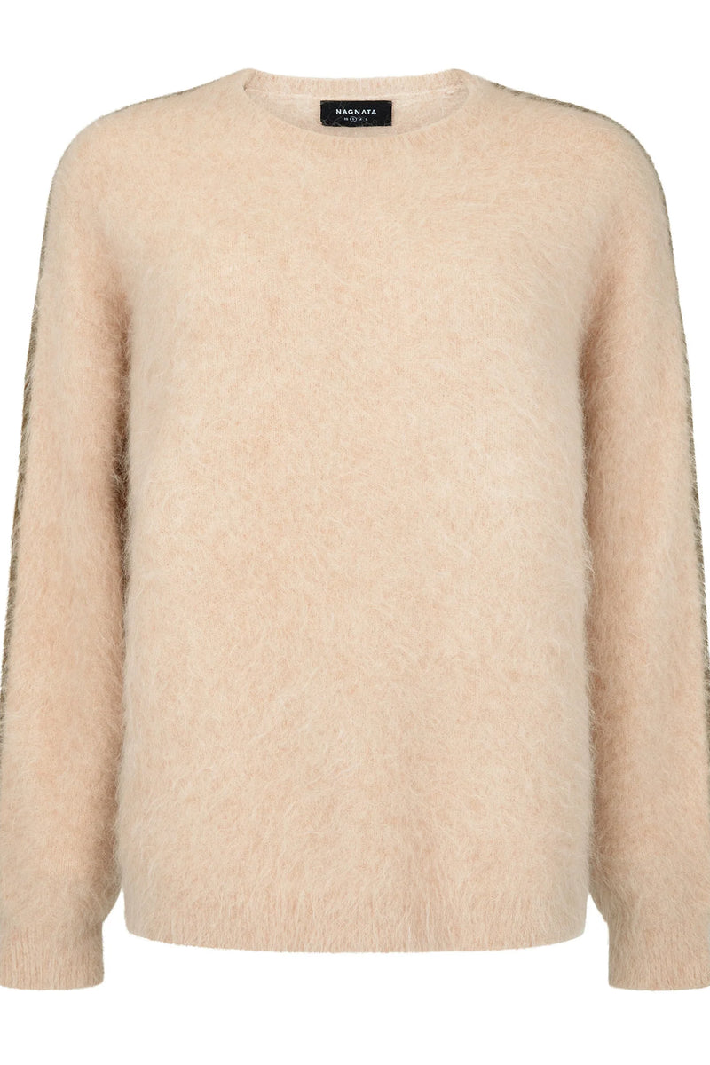 BRUSHED ALPACA SWEATER BISQUE - NAGNATA