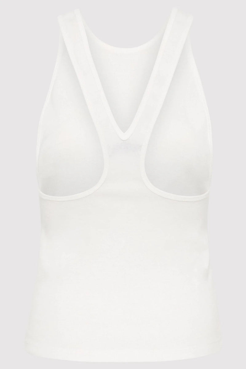 ORGANIC COTTON V BACK TANK WHITE - ST.AGNI