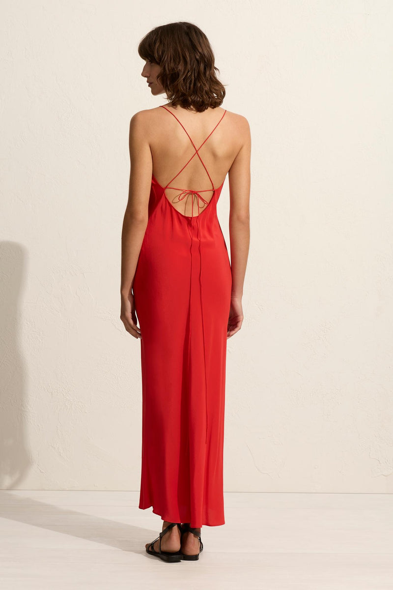 COWL SLIP DRESS ROSSO - MATTEAU