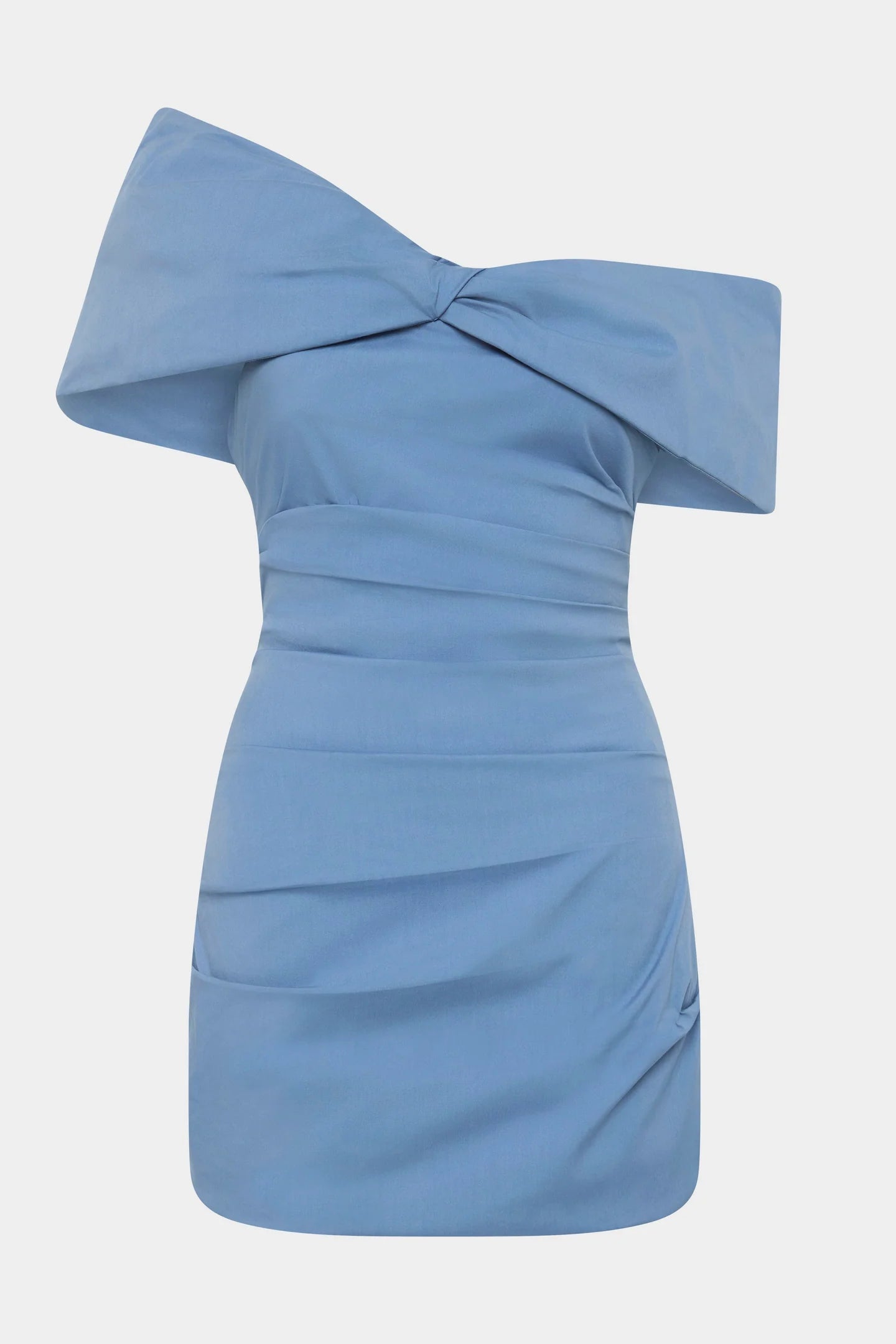 JONES OFF SHOULDER MIDI DRESS WASHED BLUE