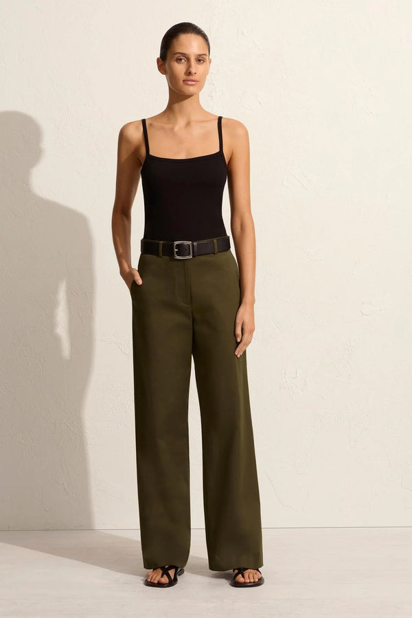 STRAIGHT TWILL TROUSER OLIVE - MATTEAU