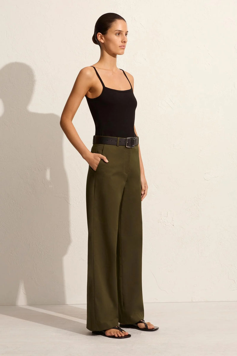 STRAIGHT TWILL TROUSER OLIVE - MATTEAU