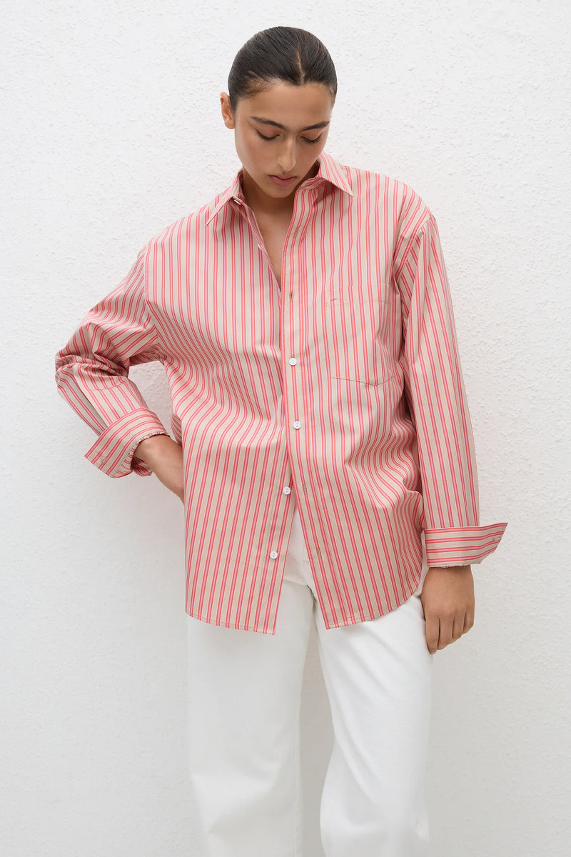 CLASSIC STRIPE SHIRT ROSE STRIPE - MATTEAU