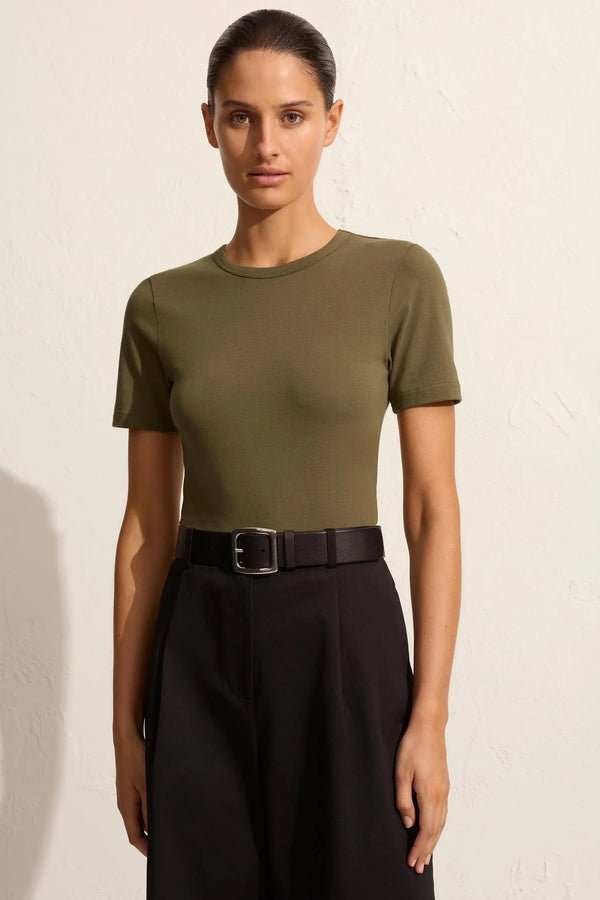 FITTED TEE OLIVE - MATTEAU