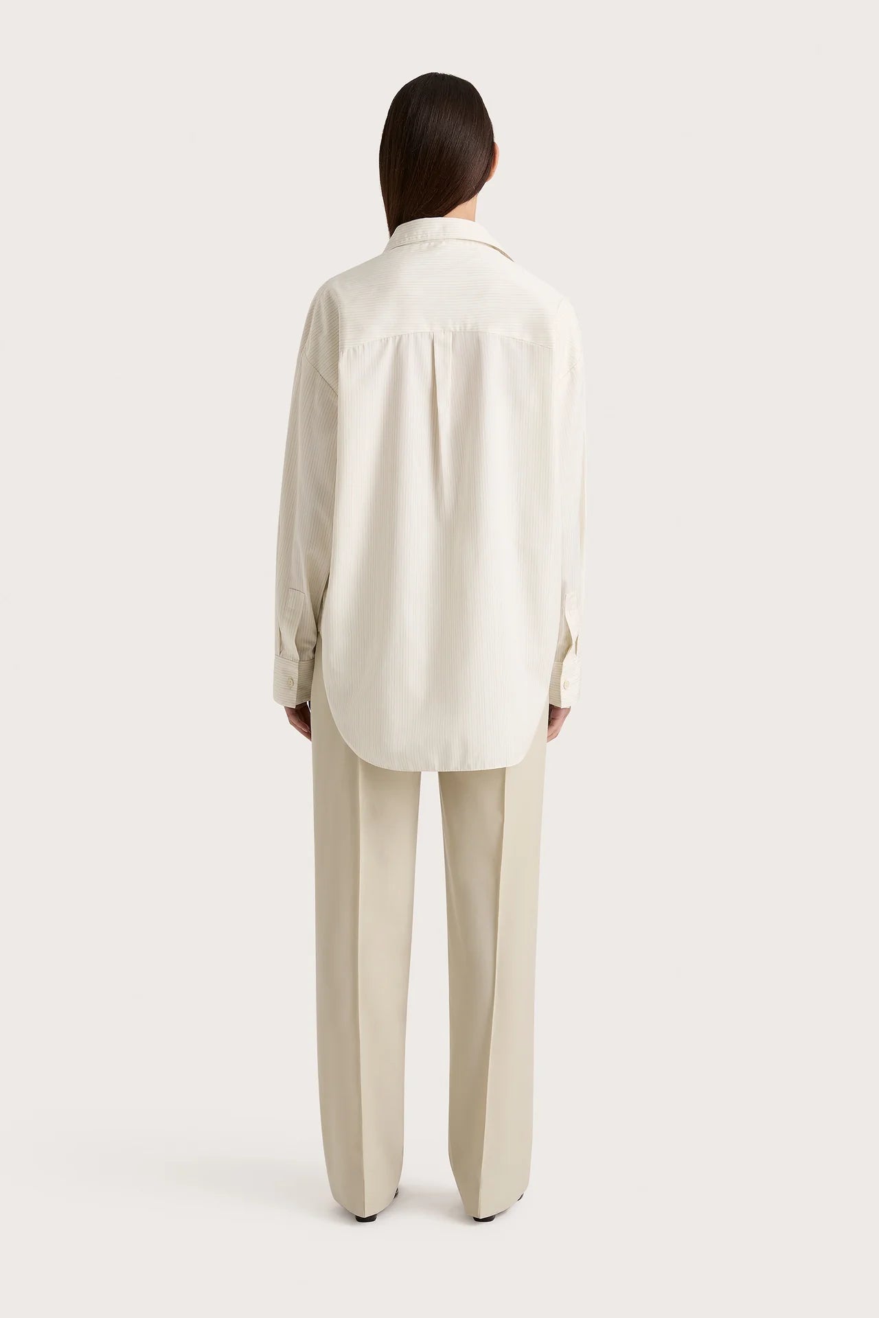 FREJA SHIRT CREAM PINSTRIPE
