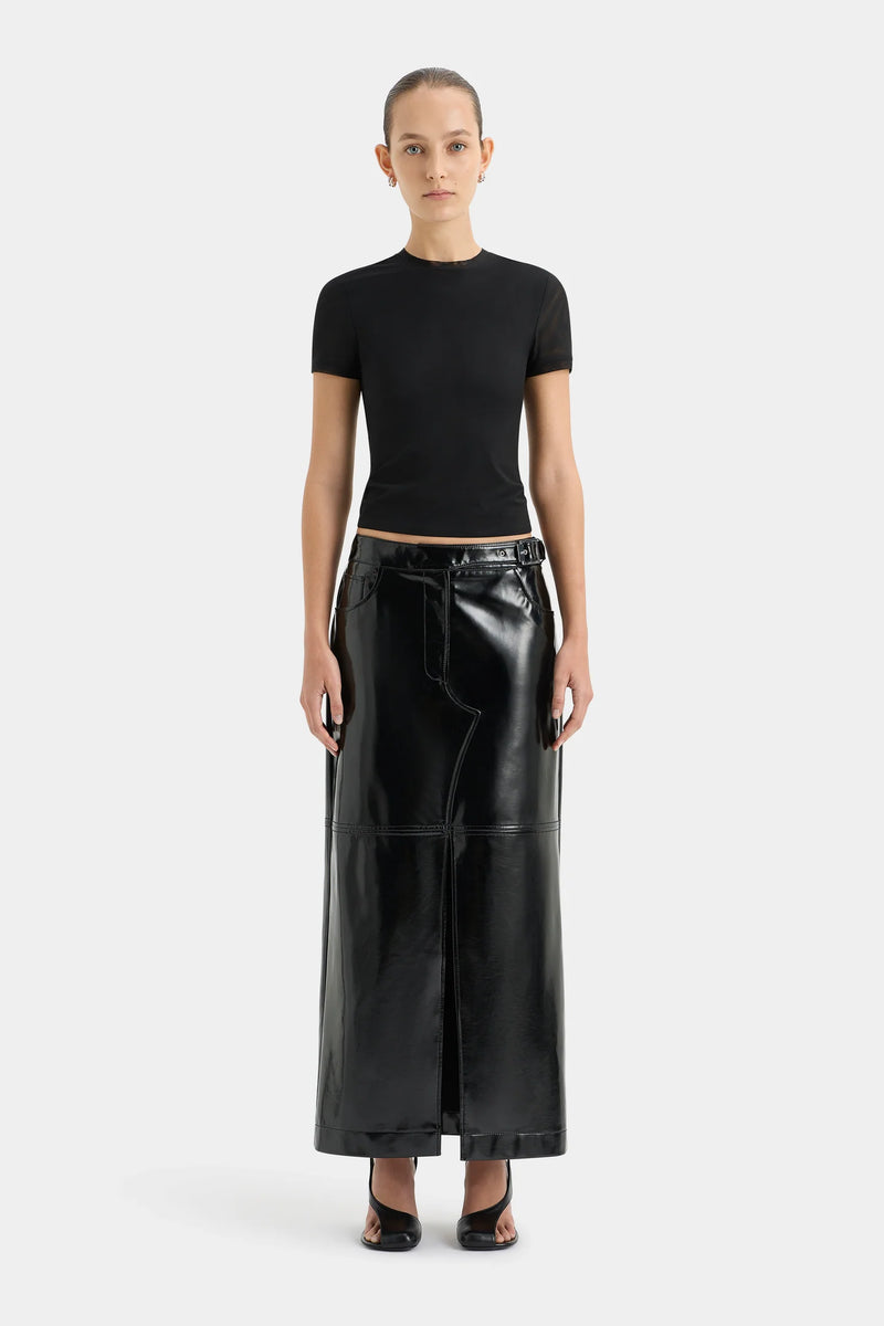 MIDNIGHT MIDI SKIRT BLACK - SIR