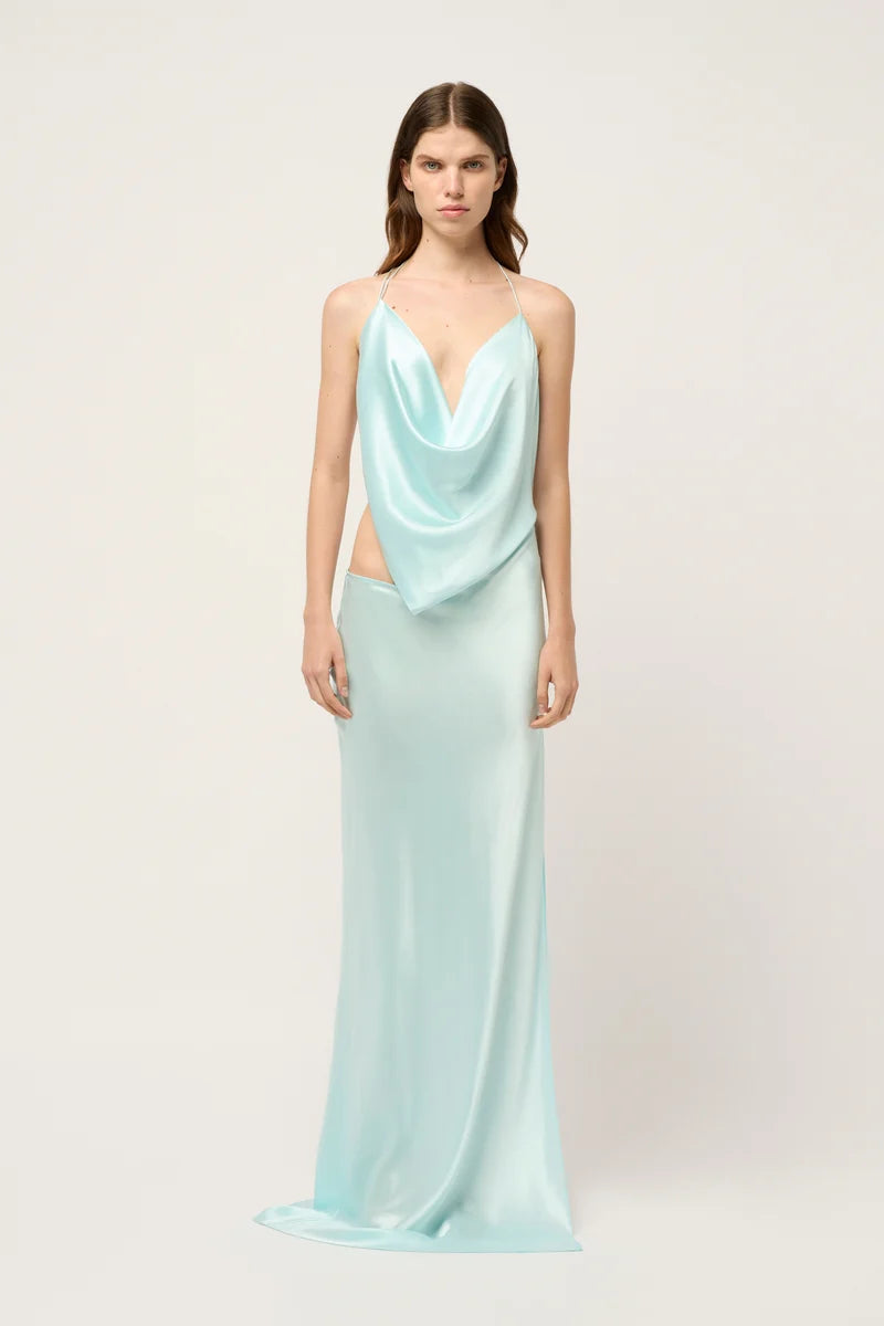 ICED BIAS MAXI DRESS BLUE - MICHAEL LO SORDO