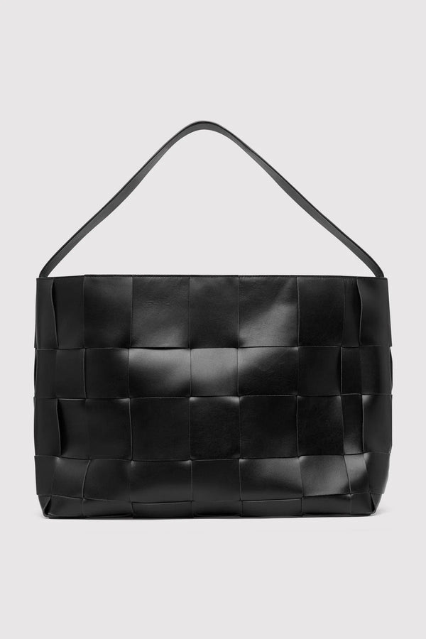 WOVEN LARGE TOTE BLACK - ST.AGNI