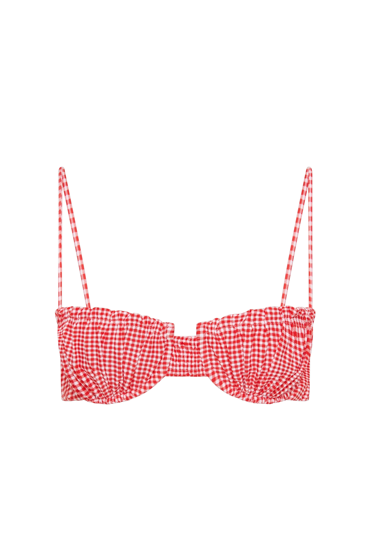 ESTEREL BIKINI TOP GINGHAM RED