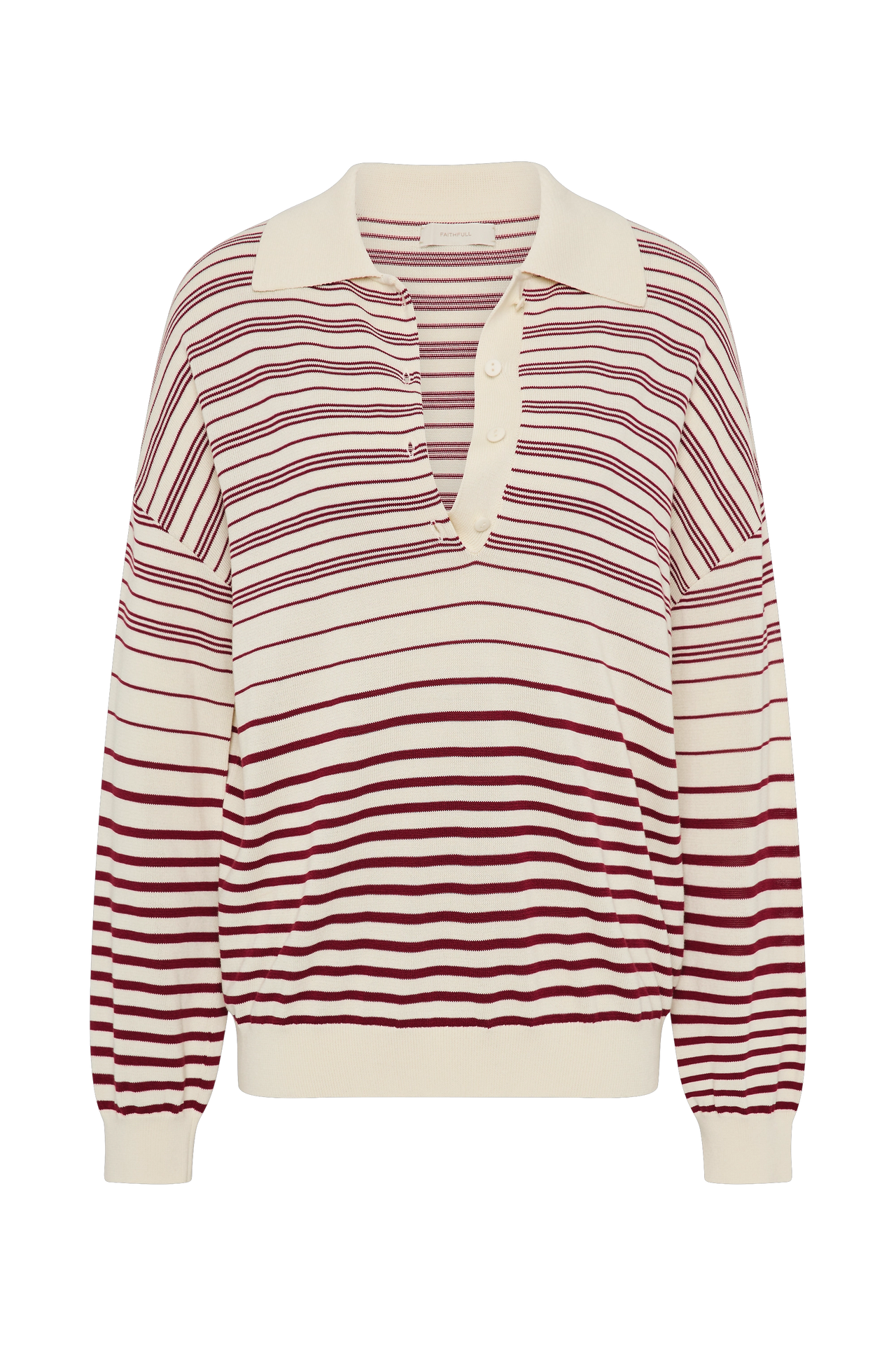 HARLOW OVERSIZED POLO SCANDI STRIPE RED CREAM