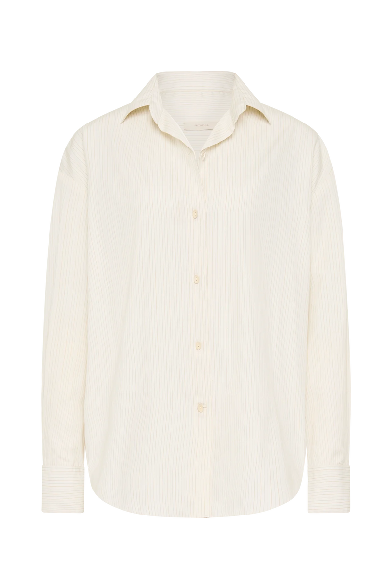 FREJA SHIRT CREAM PINSTRIPE - FAITHFULL THE BRAND