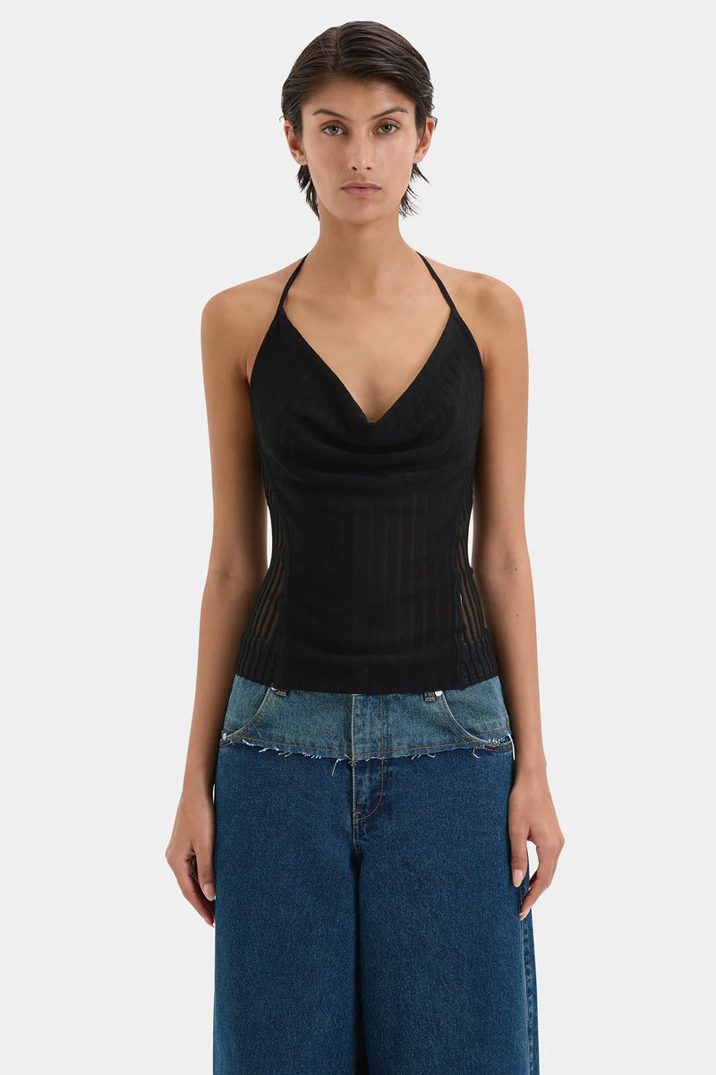 LUNA WIDE LEG JEAN WASHED INDIGO - SIR
