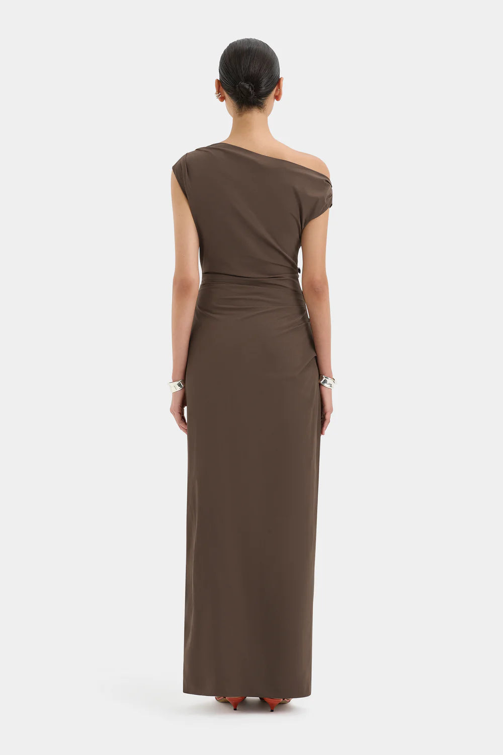 SOL OFF SHOULDER GOWN MOCHA