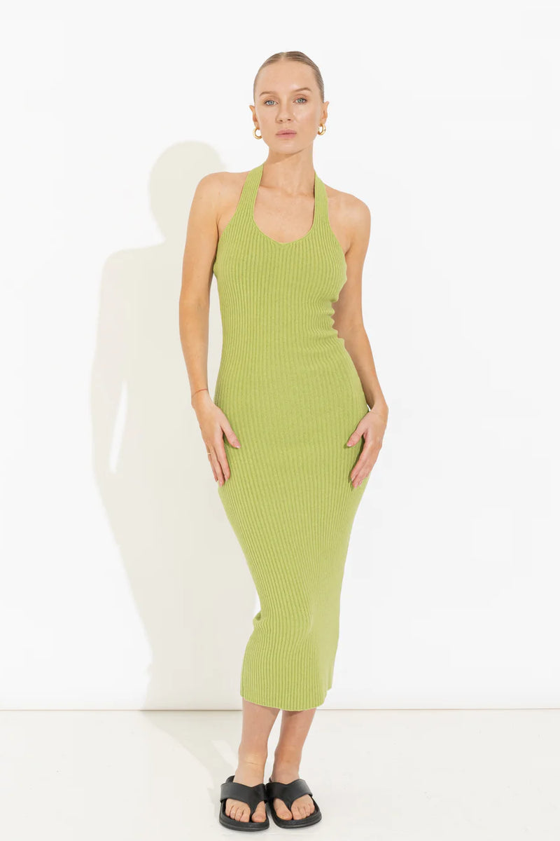 SUKI KNIT DRESS MARTINI GREEN - SARA FOX THE LINE