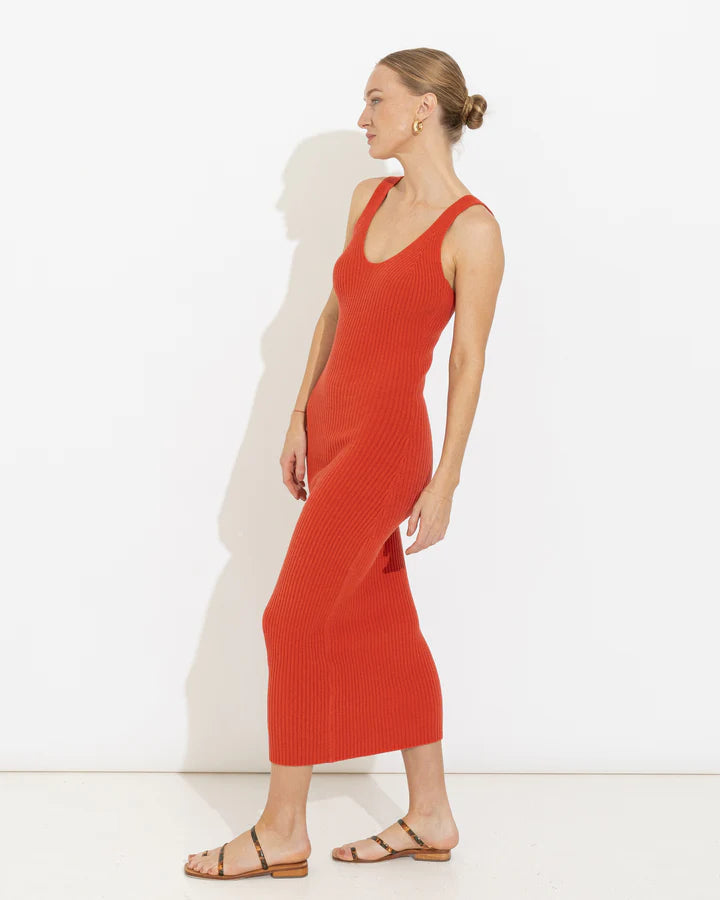 YUMI KNIT DRESS BEGONIA - SARA FOX THE LINE