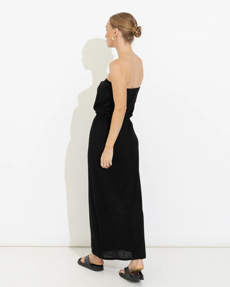 ANTIBES STRAPLESS KNIT DRESS BLACK - SARA FOX THE LINE