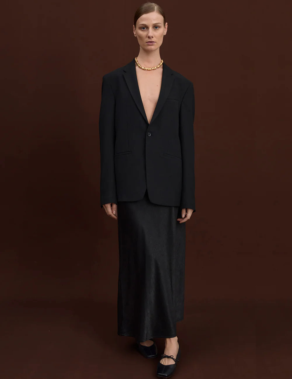 SQUARE TOE FLAT BLACK