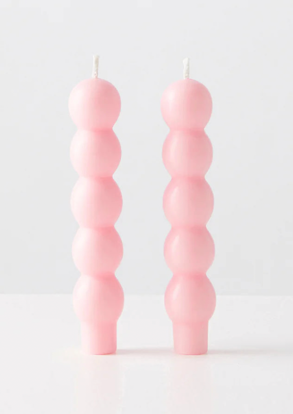 2 VOLUTE CANDLES PINK - MAISON BALZAC