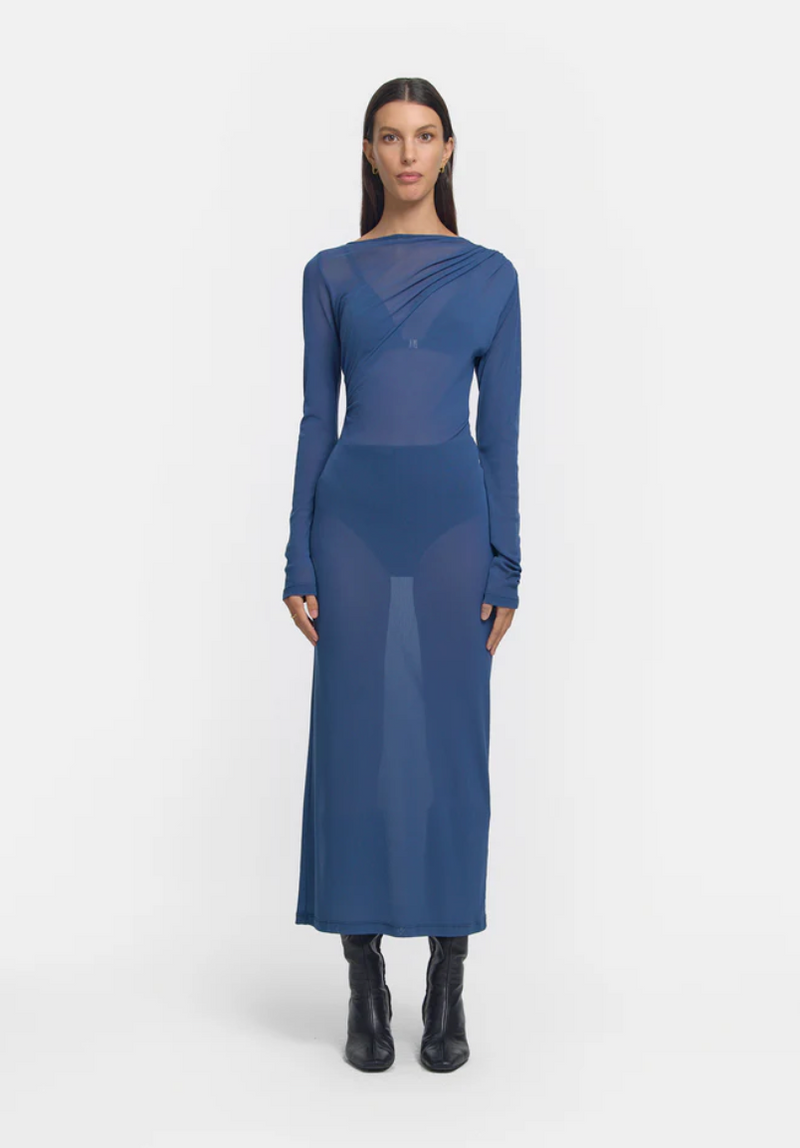 LOVESTRUCK DRESS SLATE BLUE - VIKTORIA + WOODS