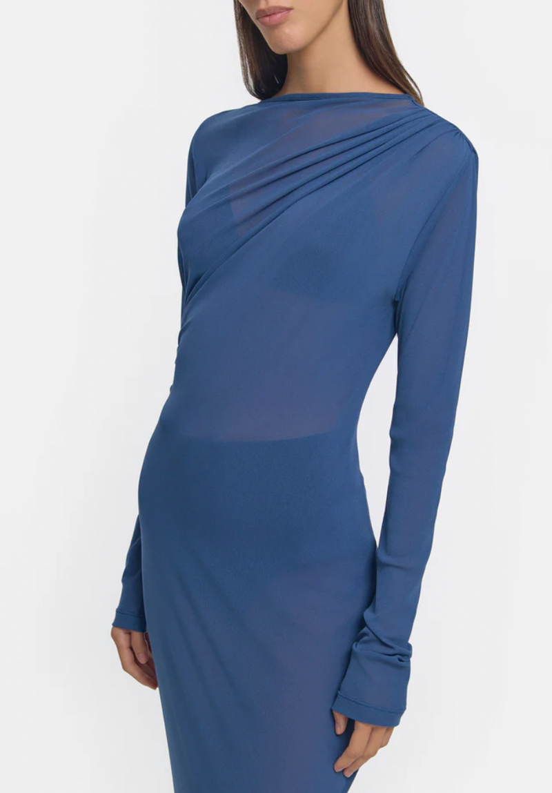 LOVESTRUCK DRESS SLATE BLUE - VIKTORIA + WOODS