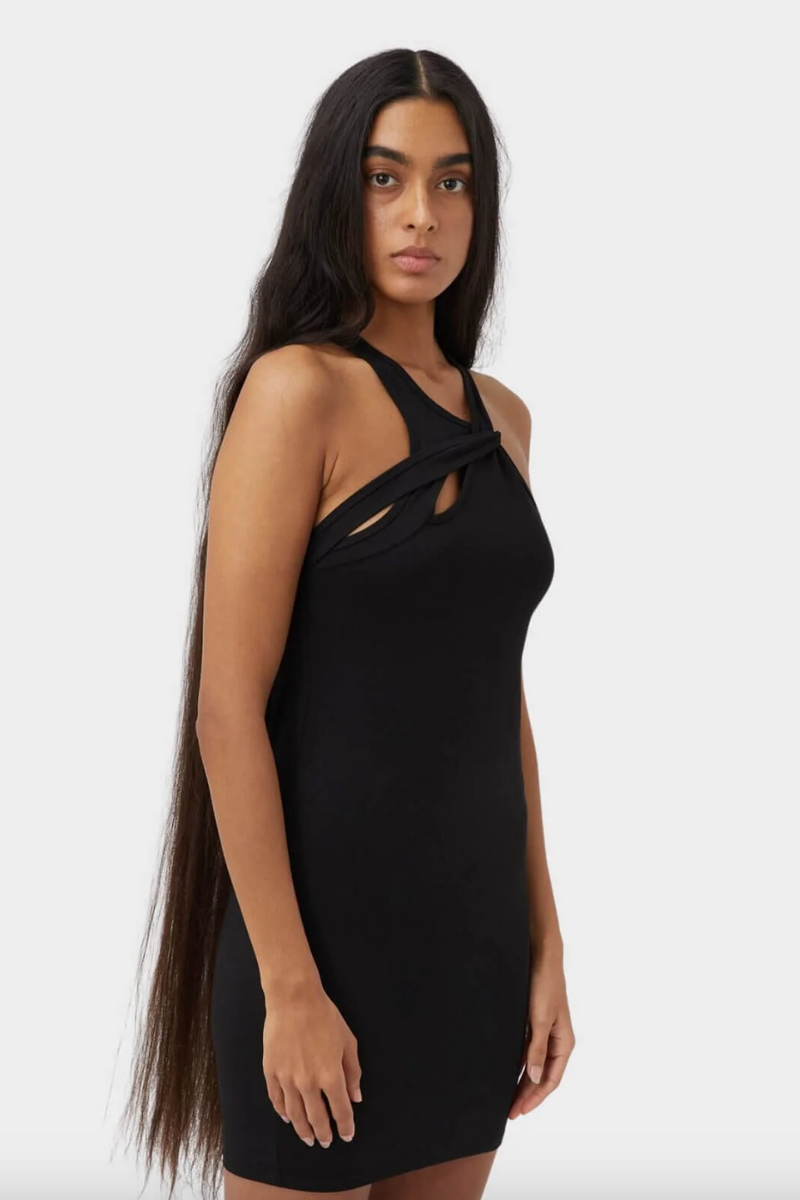 AISHA TWIST DRESS BLACK - C+M