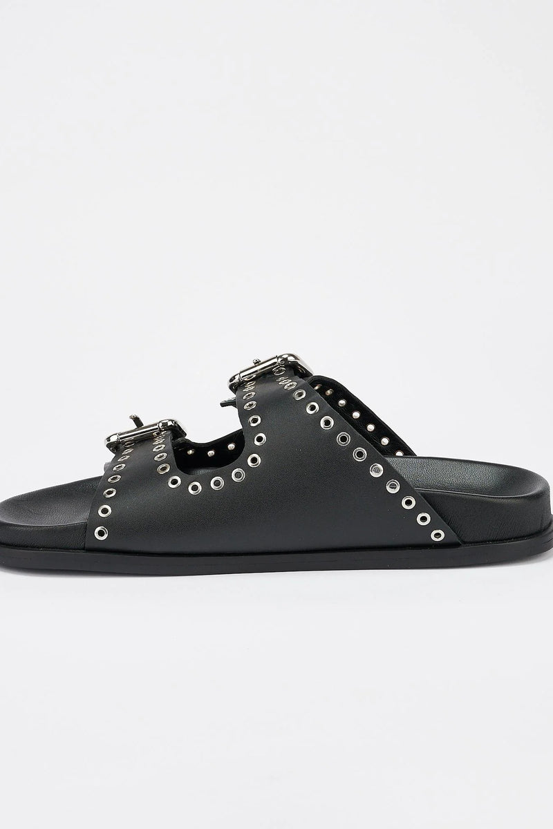 THEA FOOTBED BLACK/SILVER - SOL SANA