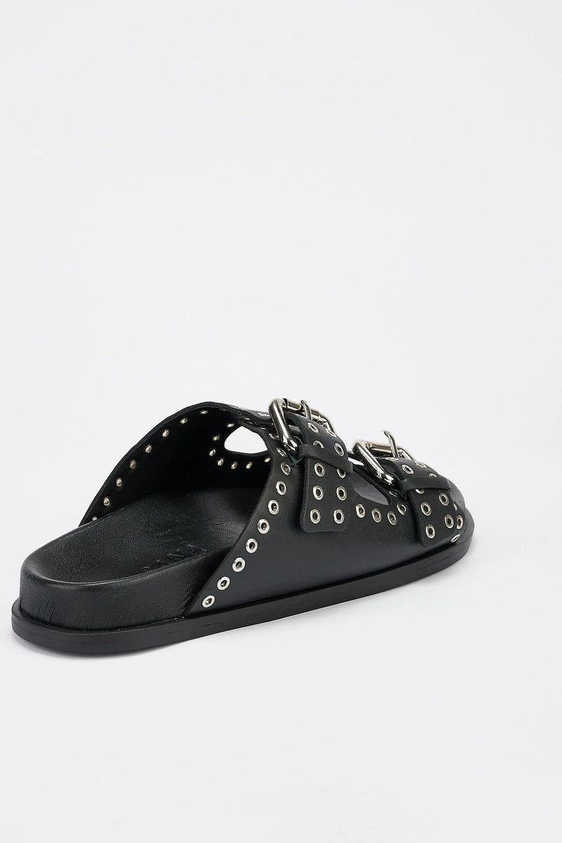 THEA FOOTBED BLACK/SILVER - SOL SANA