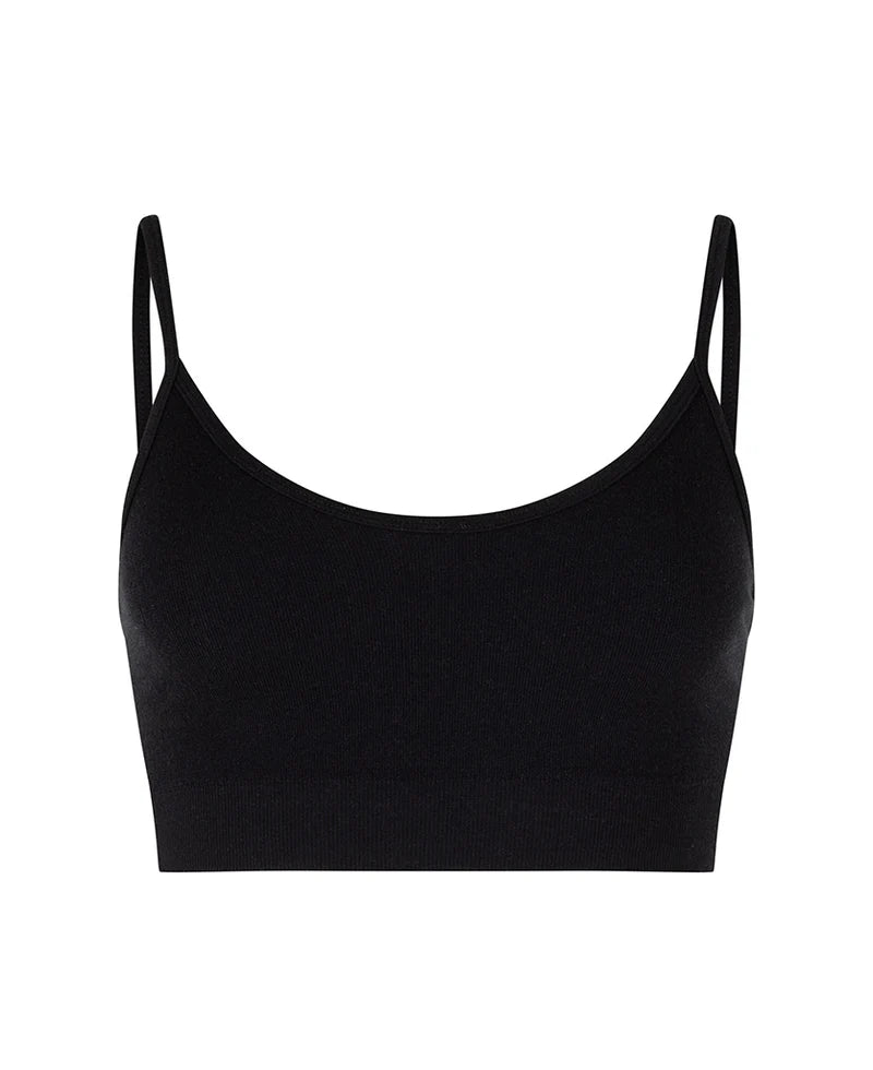 RYO WOOL RIB CROP BLACK
