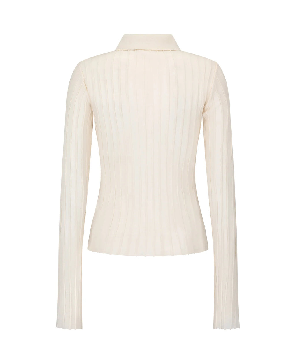 SHEER PINTUCK LONGSLEEVE BONE WHITE
