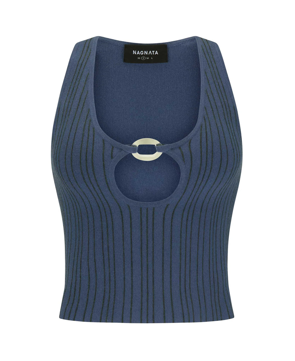 PATTY PINSTRIPE WOOL TOP DENIM