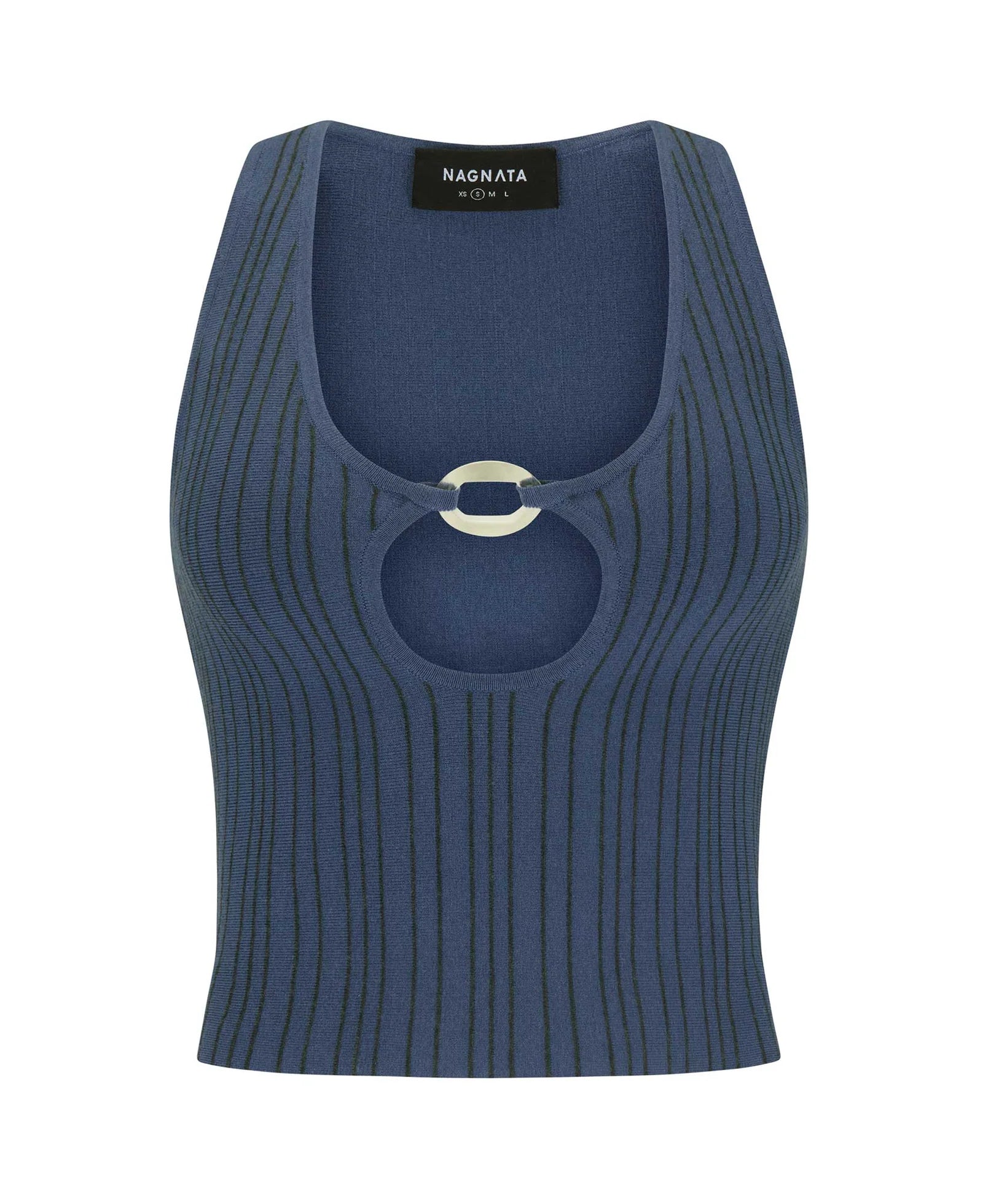 PATTY PINSTRIPE WOOL TOP DENIM