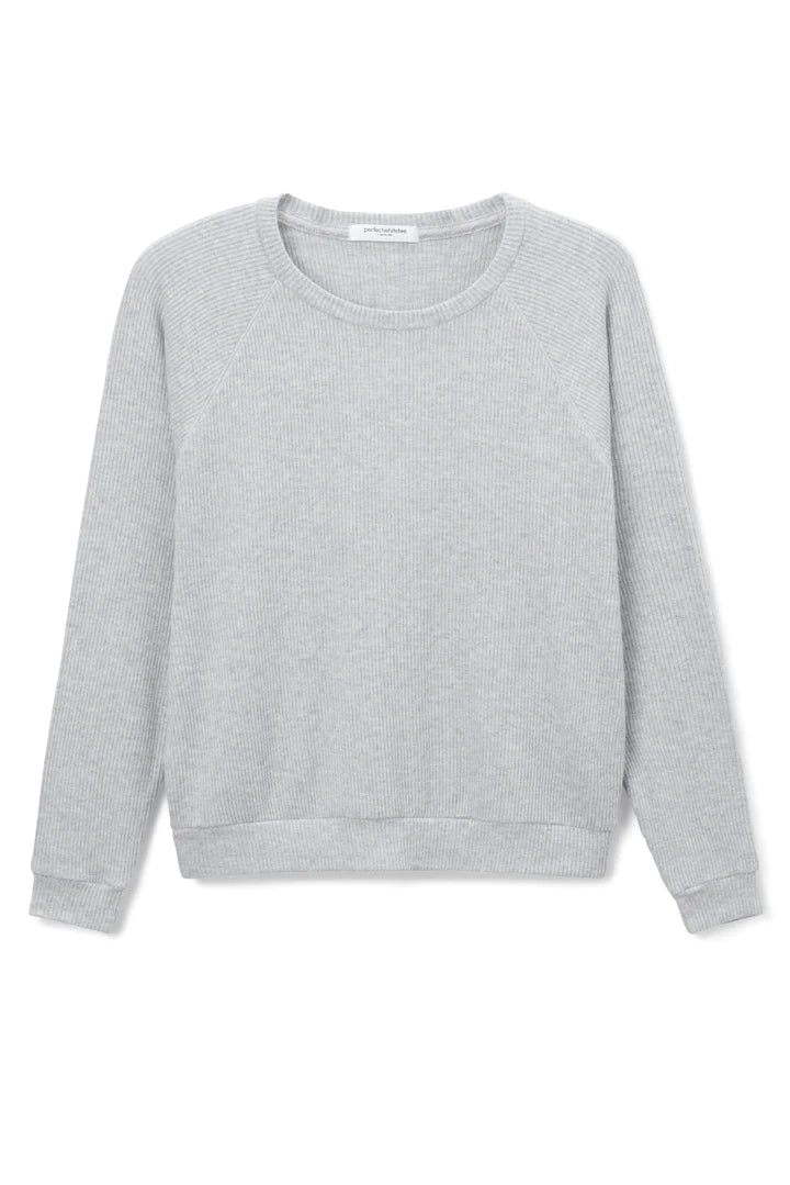 DIXIE RAGLAN HEATHER GREY - PERFECT WHITE TEE