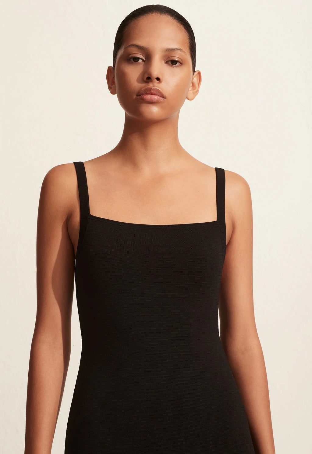 SQUARE KNIT DRESS BLACK