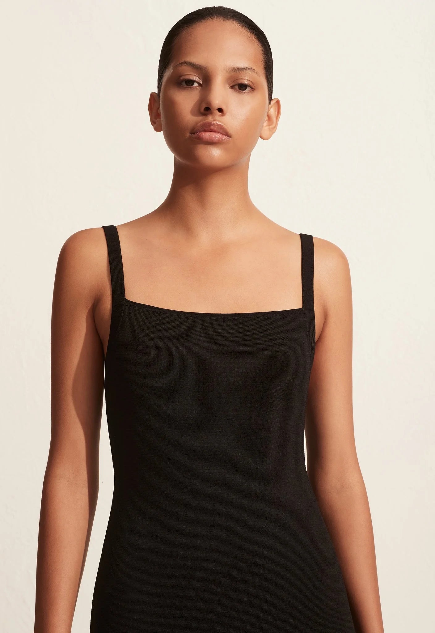 SQUARE KNIT DRESS BLACK