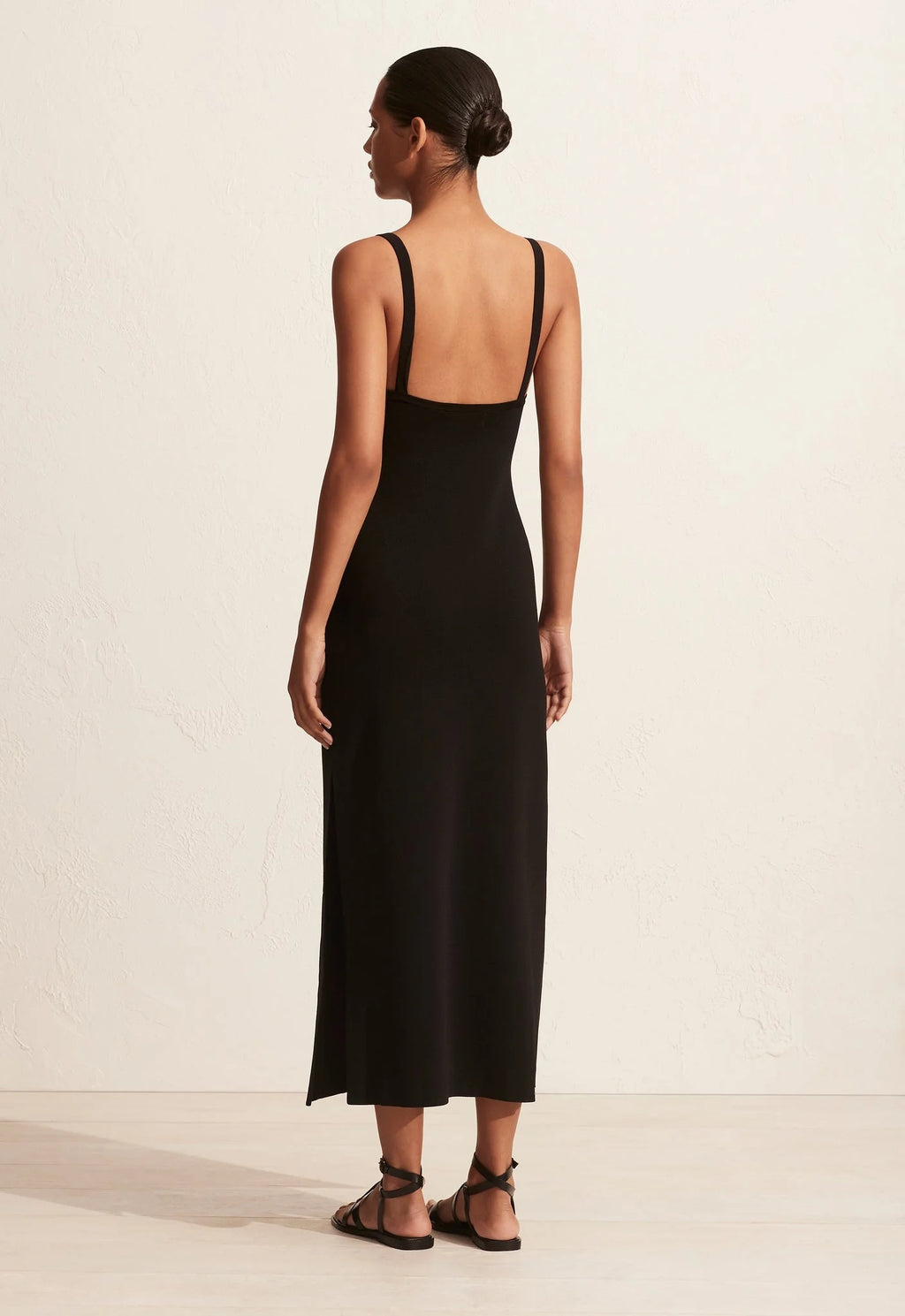 SQUARE KNIT DRESS BLACK