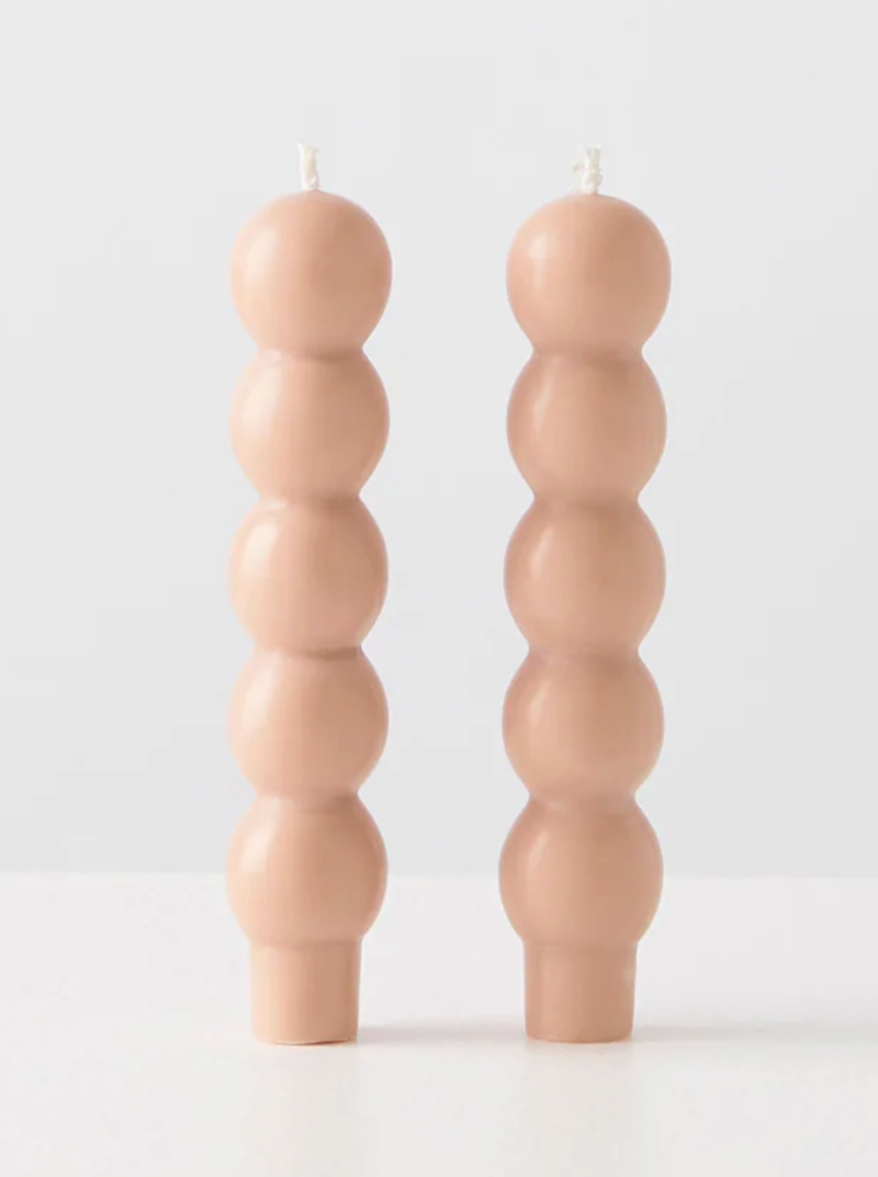 2 VOLUTE CANDLES SABLE