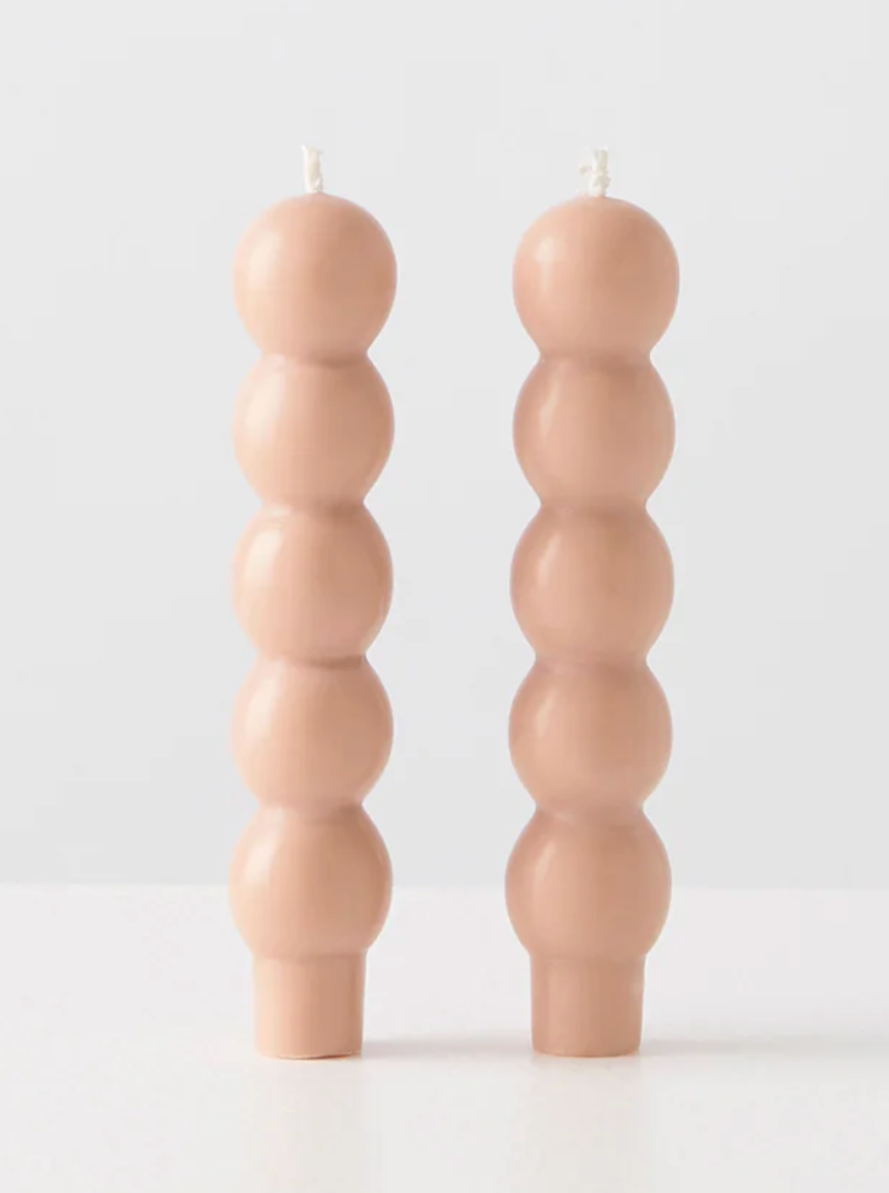 2 VOLUTE CANDLES SABLE - MAISON BALZAC