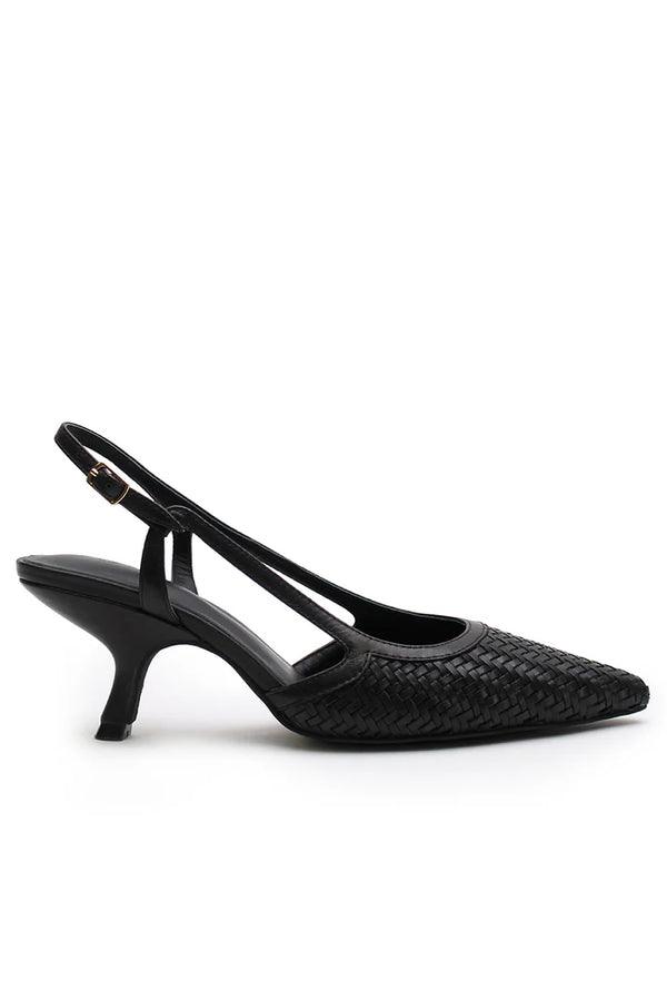 WOVEN SLING BACK 0090 BLACK - LA TRIBE