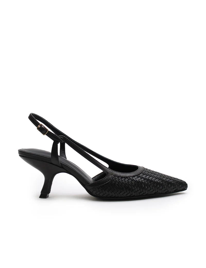 WOVEN SLING BACK 0090 BLACK - LA TRIBE