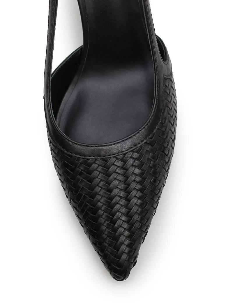 WOVEN SLING BACK 0090 BLACK - LA TRIBE